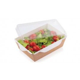  Емкость картонная салатная салатник крафт с прозрачной крышкой 500мл DE