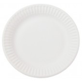 Тарелка картонная круглая белая ламинир. 230 мм
